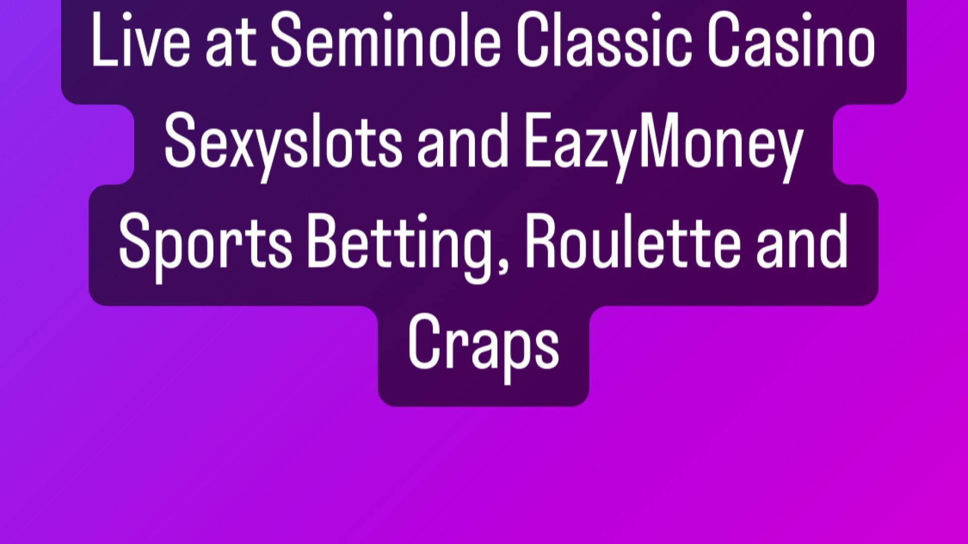 ⁣Live Roulette at Seminole classic